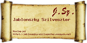 Jablonszky Szilveszter névjegykártya