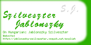 szilveszter jablonszky business card